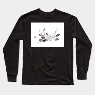 White queen sumi-e painting Long Sleeve T-Shirt